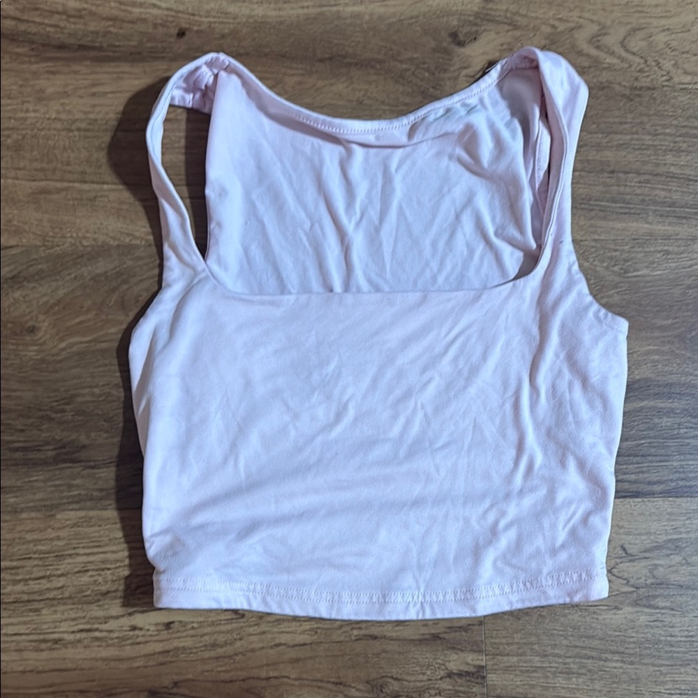 SHEIN Light pink  Fitted Crop Tank Top
